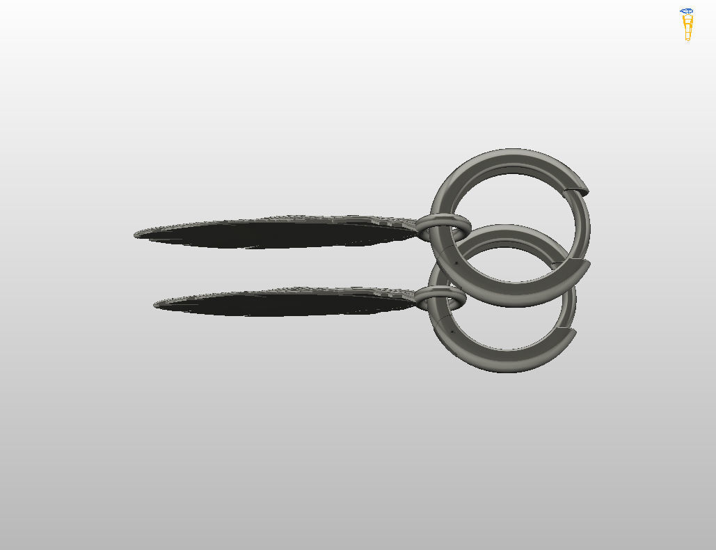 Feather earrings 3D print model_14