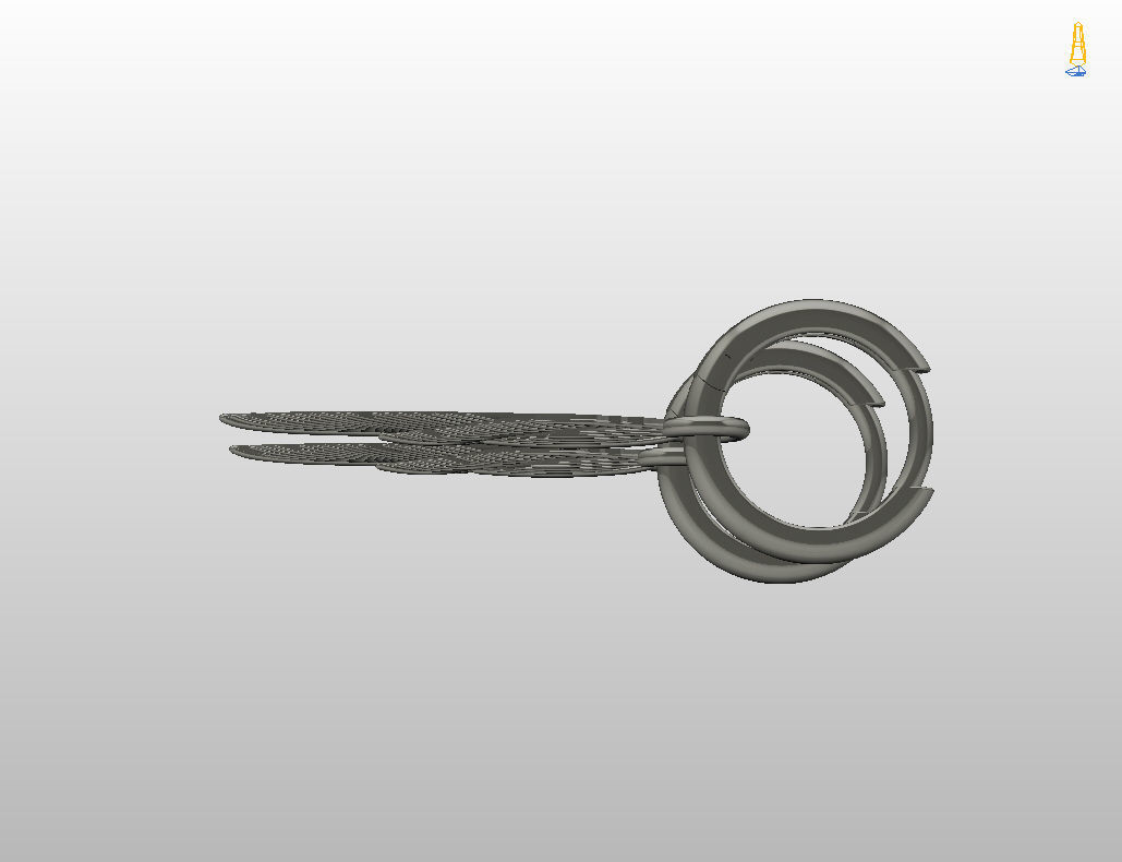 Feather earrings 3D print model_20