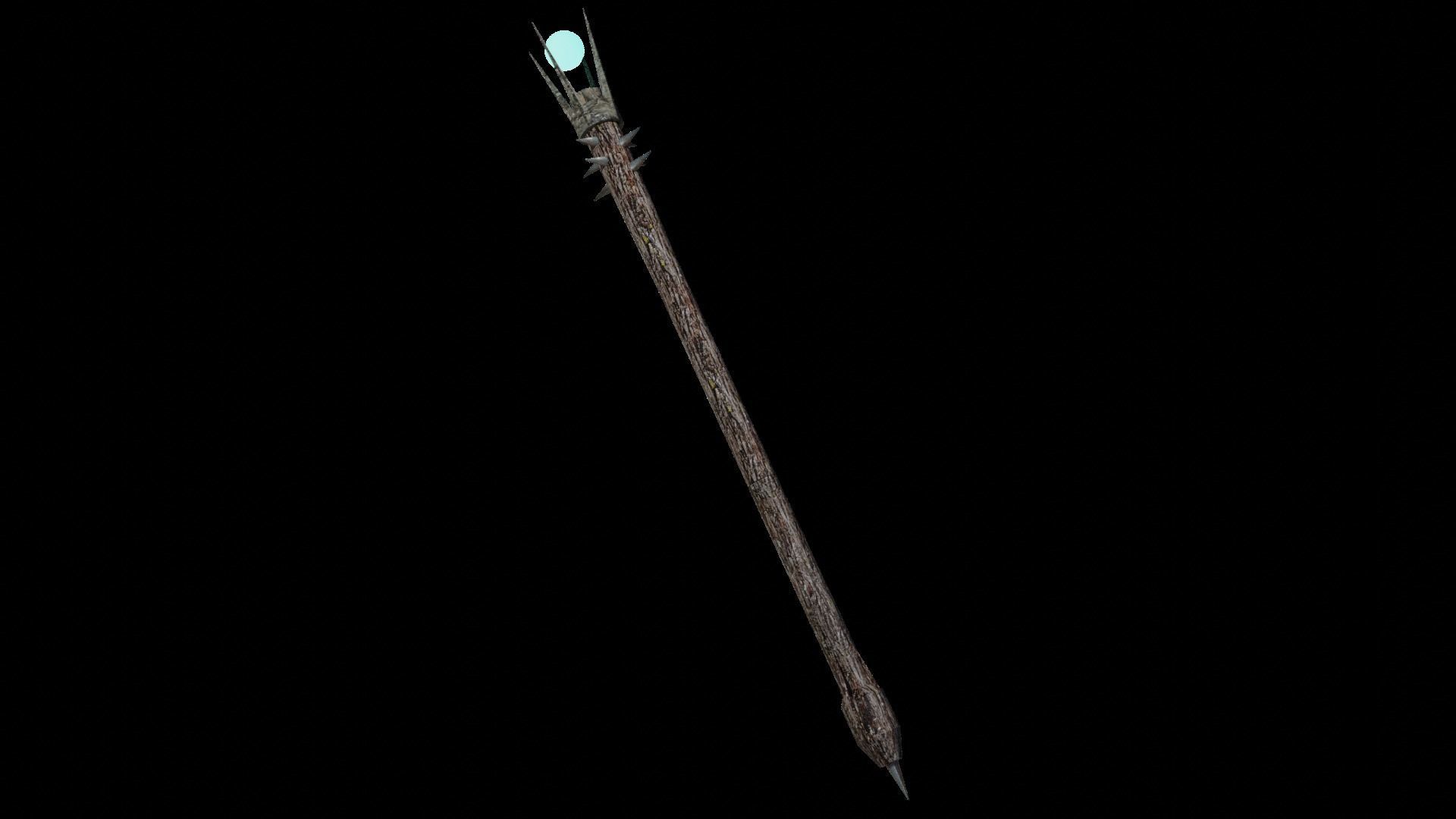 blue orb staff free 3D model CGTrader