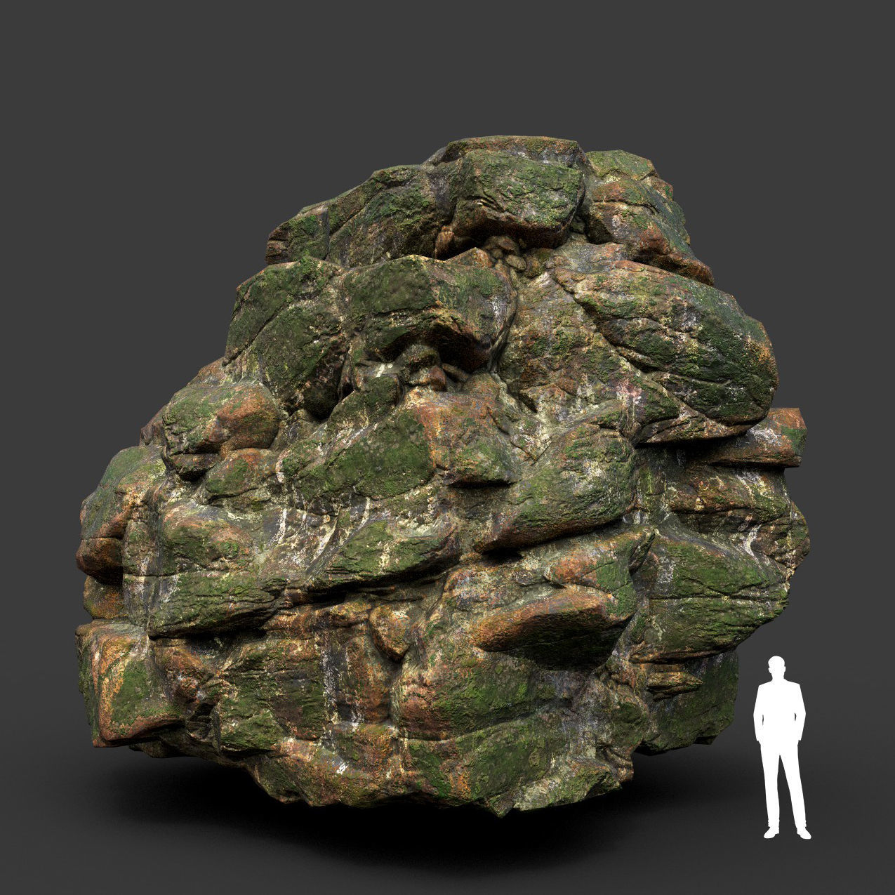 Low poly Mossy Jungle Cliff Modular 210417 Low-poly 3D model_46