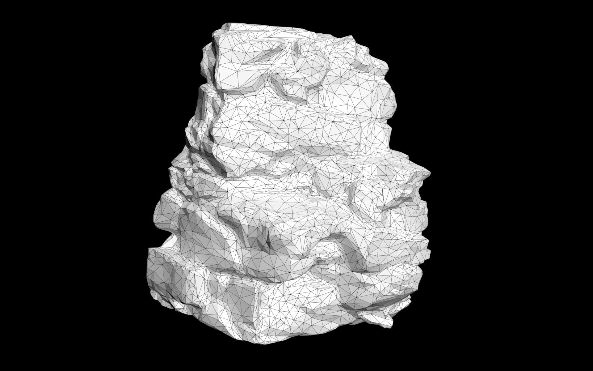 Low poly Mossy Jungle Cliff Modular 210417 Low-poly 3D model_10