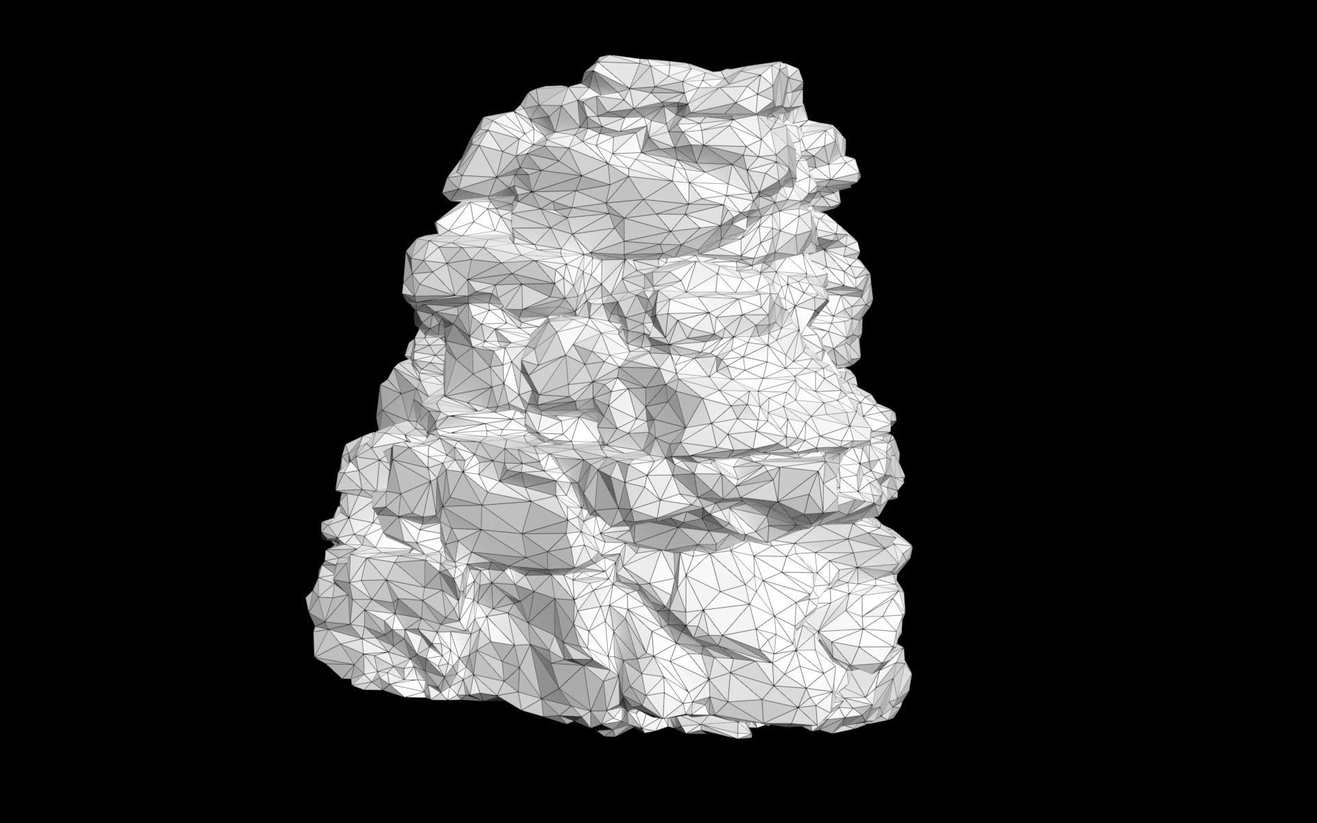 Low poly Mossy Jungle Cliff Modular 210417 Low-poly 3D model_20