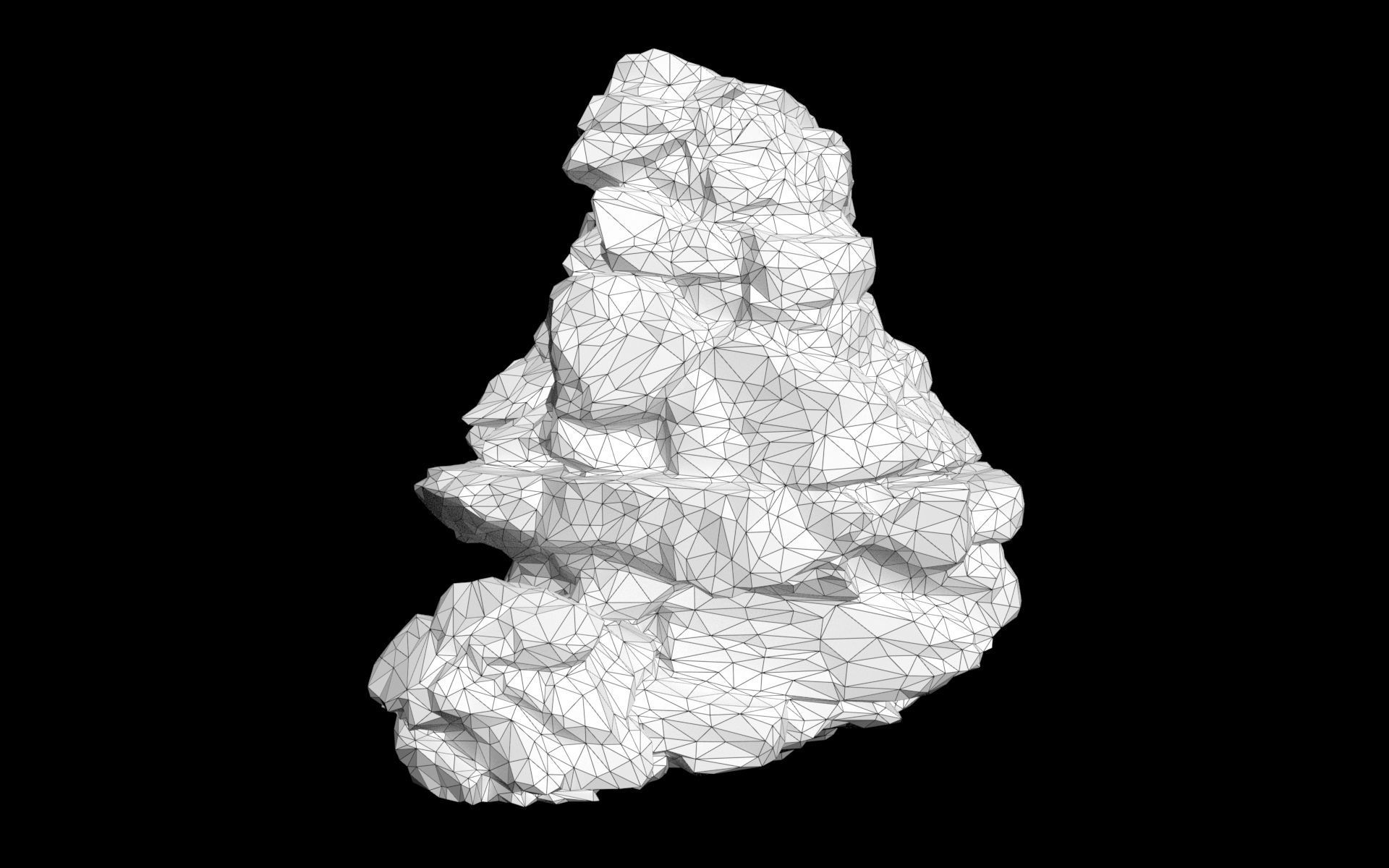 Low poly Mossy Jungle Cliff Modular 210417 Low-poly 3D model_25