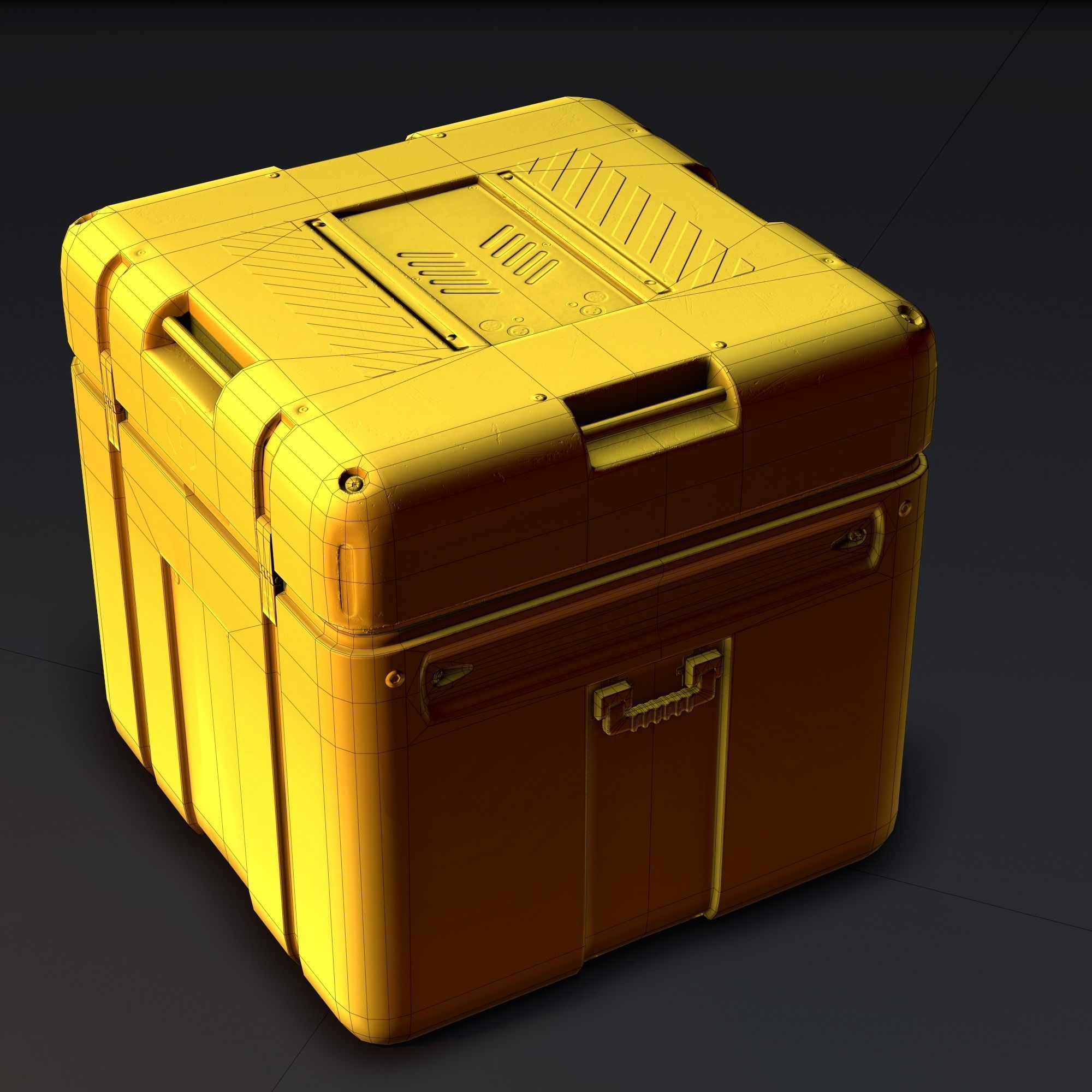 Sci-Fi Equipement Box  Low-poly 3D model_10