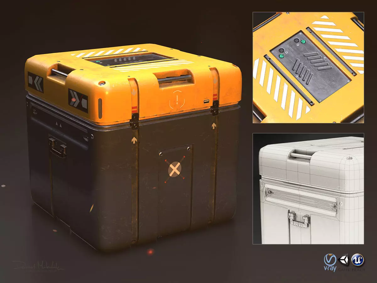 Sci-Fi Equipement Box  Low-poly 3D model_0