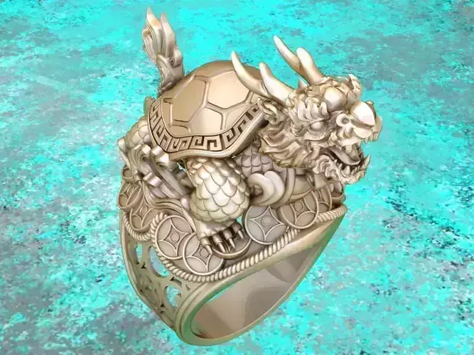 Dragon Turtle Ring  3D print model