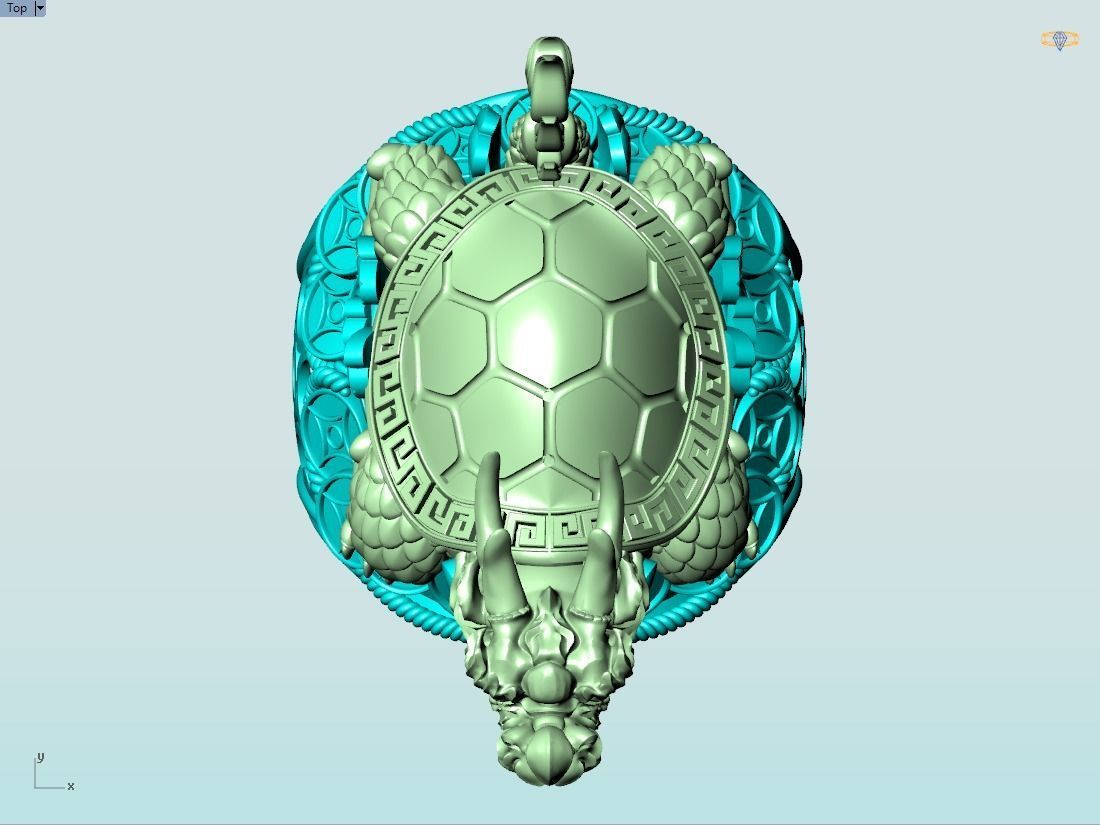 Dragon Turtle Ring  - Mens Rings - N920228 3D print model_15