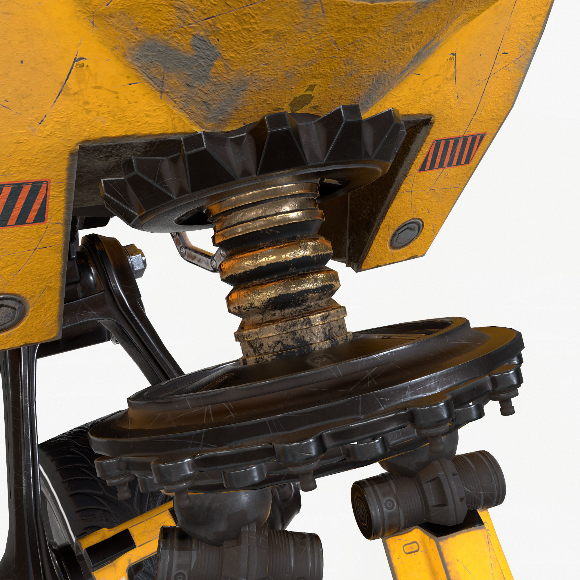 Monocykl Sci-Fi Robot  Low-poly 3D model_7