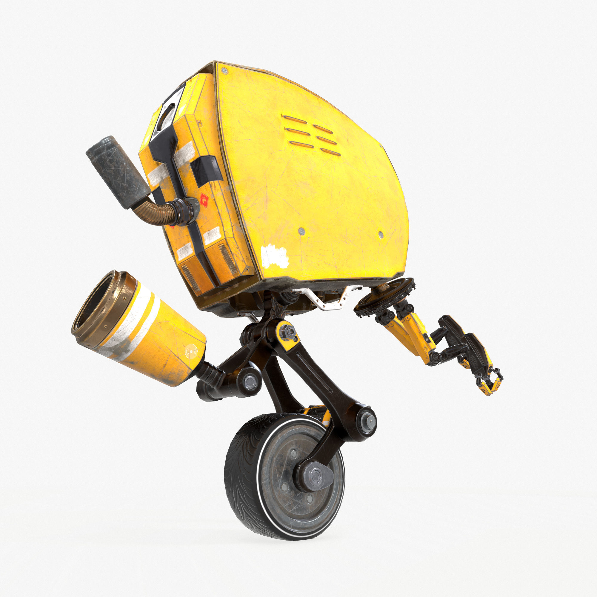 Monocykl Sci-Fi Robot  Low-poly 3D model_2