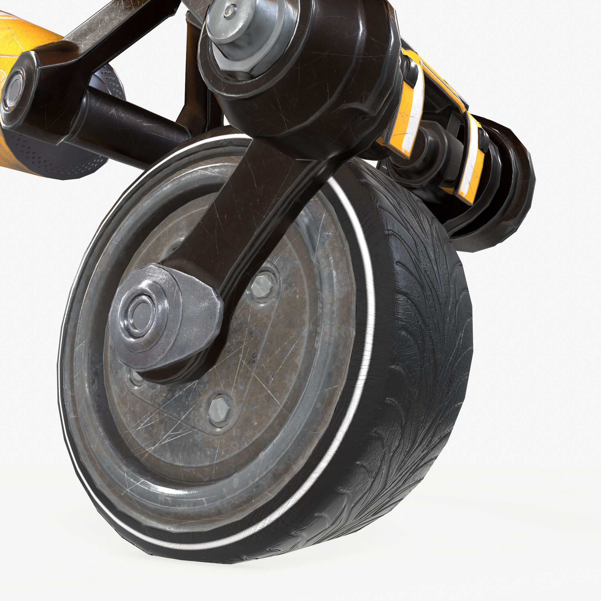 Monocykl Sci-Fi Robot  Low-poly 3D model_12