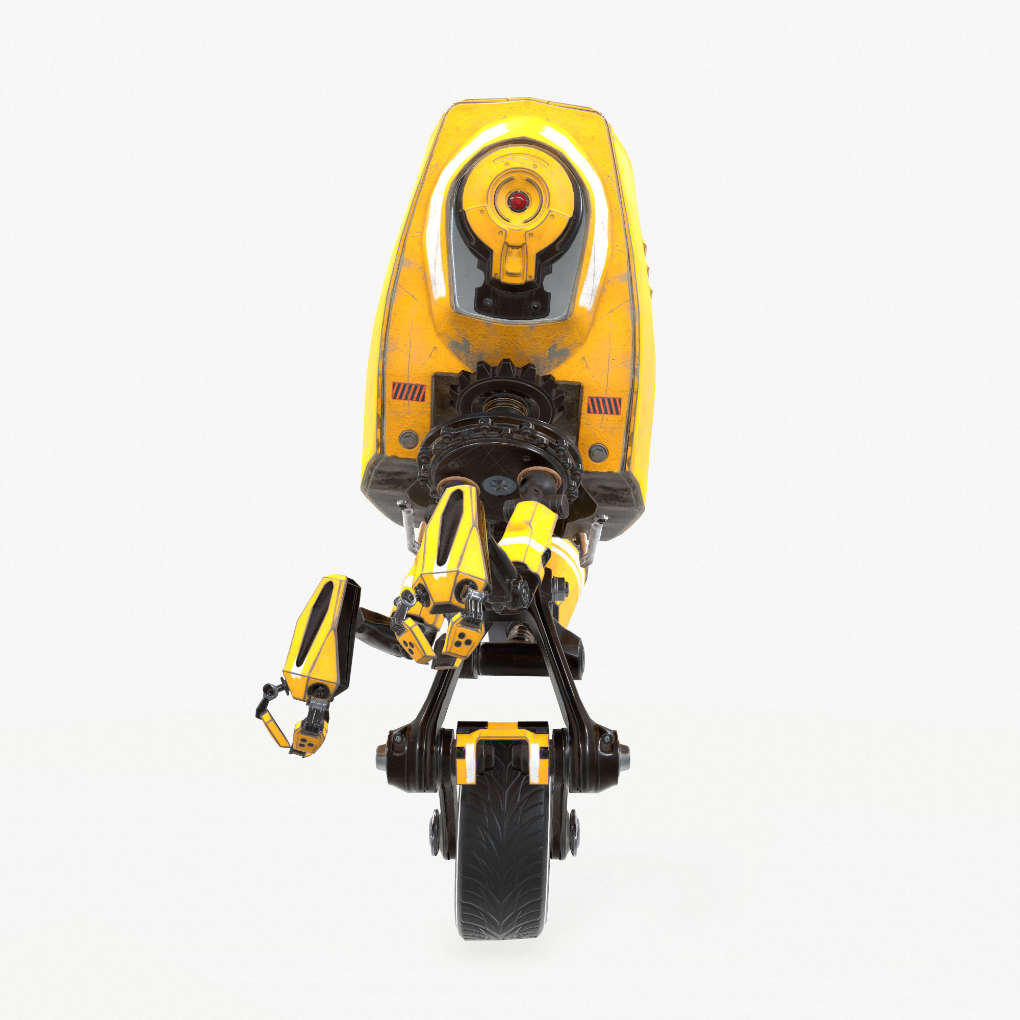 Monocykl Sci-Fi Robot  Low-poly 3D model_6