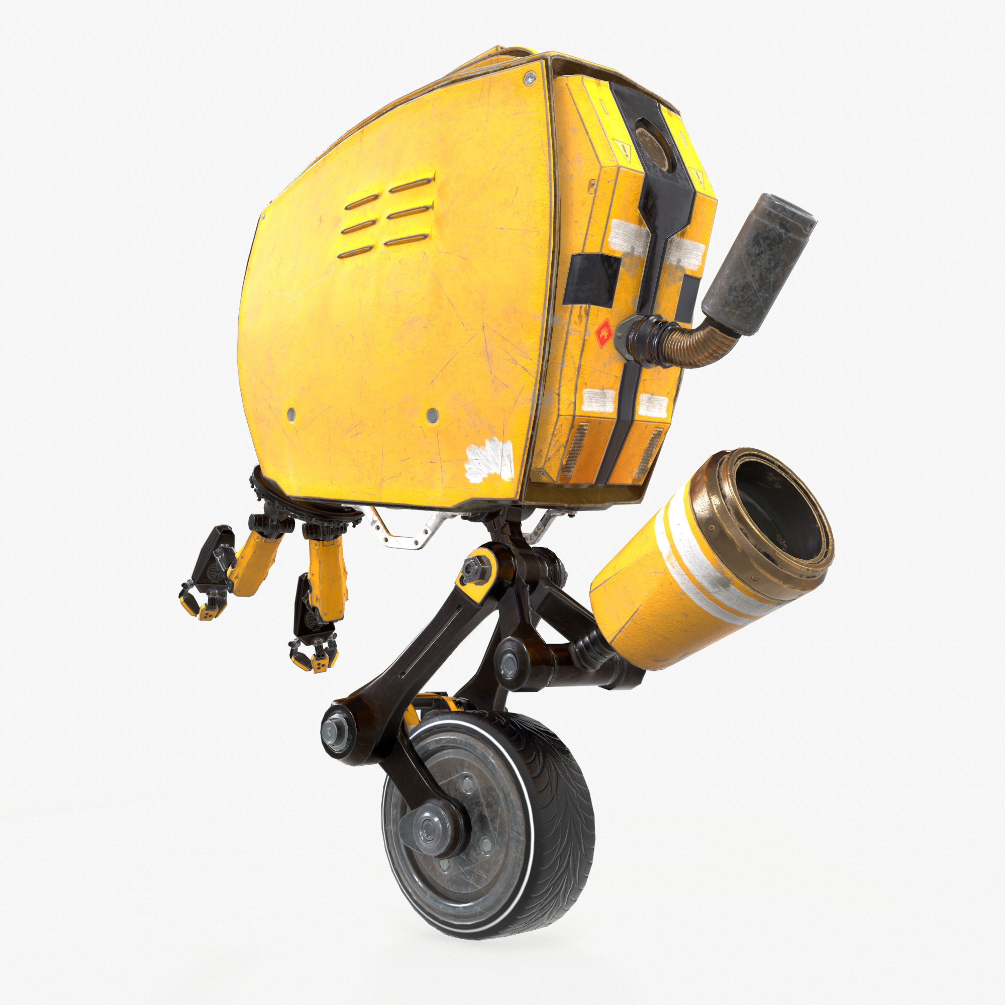 Monocykl Sci-Fi Robot  Low-poly 3D model_11