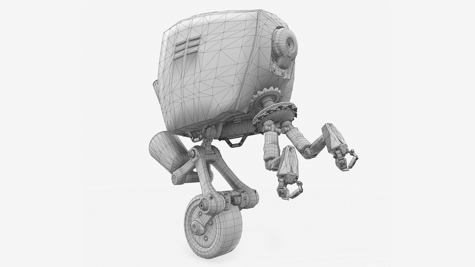 Monocykl Sci-Fi Robot  Low-poly 3D model_21