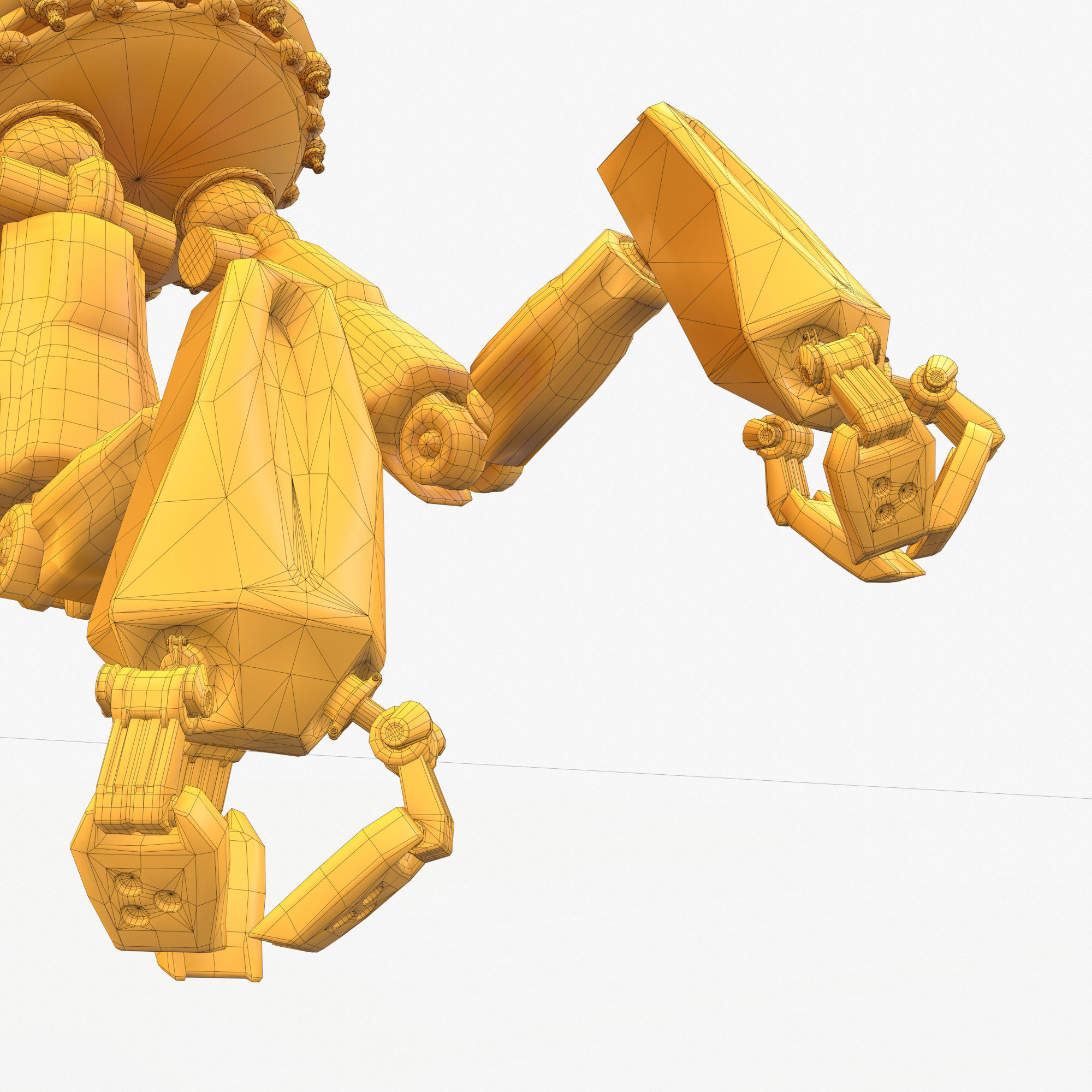 Monocykl Sci-Fi Robot  Low-poly 3D model_9