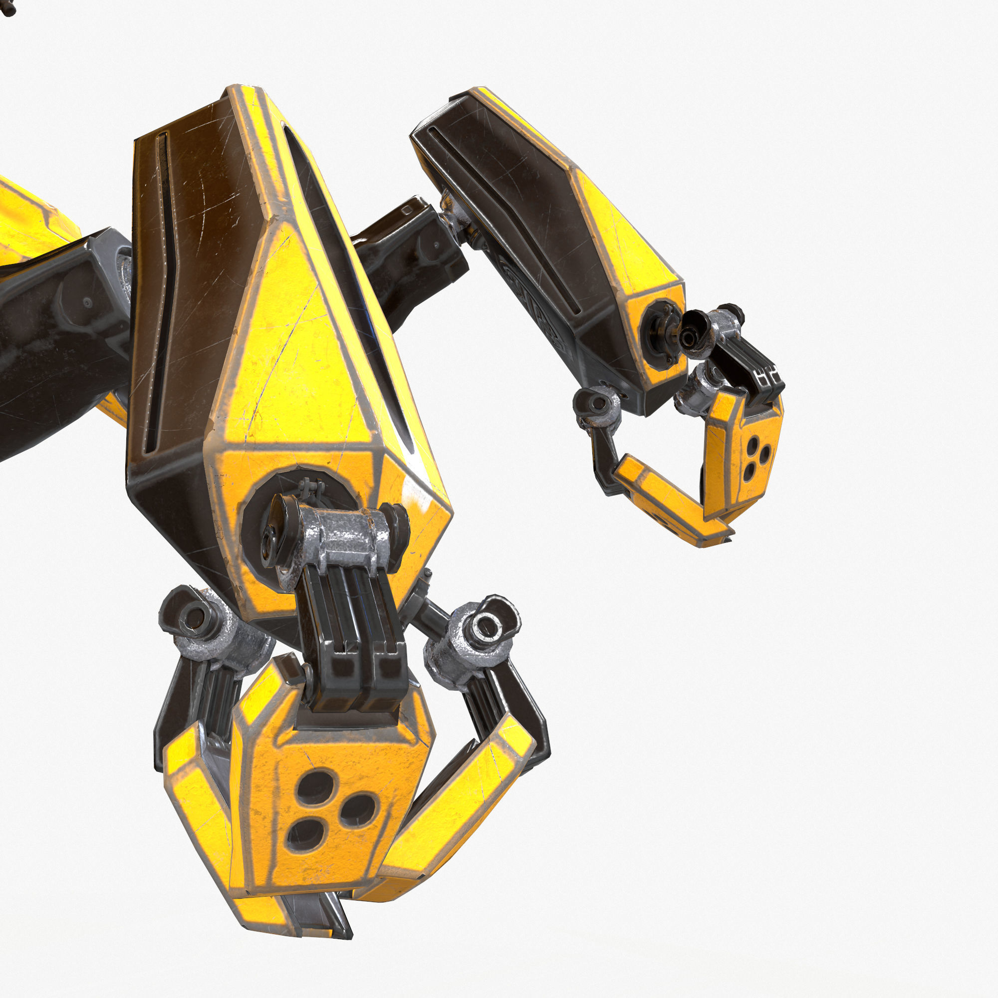 Monocykl Sci-Fi Robot  Low-poly 3D model_5