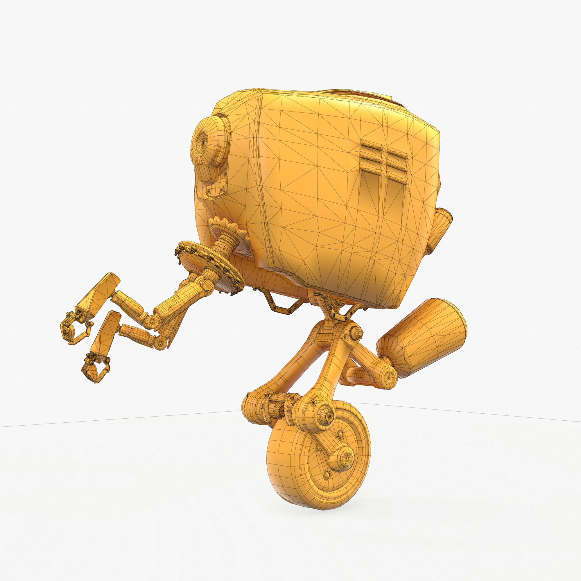 Monocykl Sci-Fi Robot  Low-poly 3D model_15