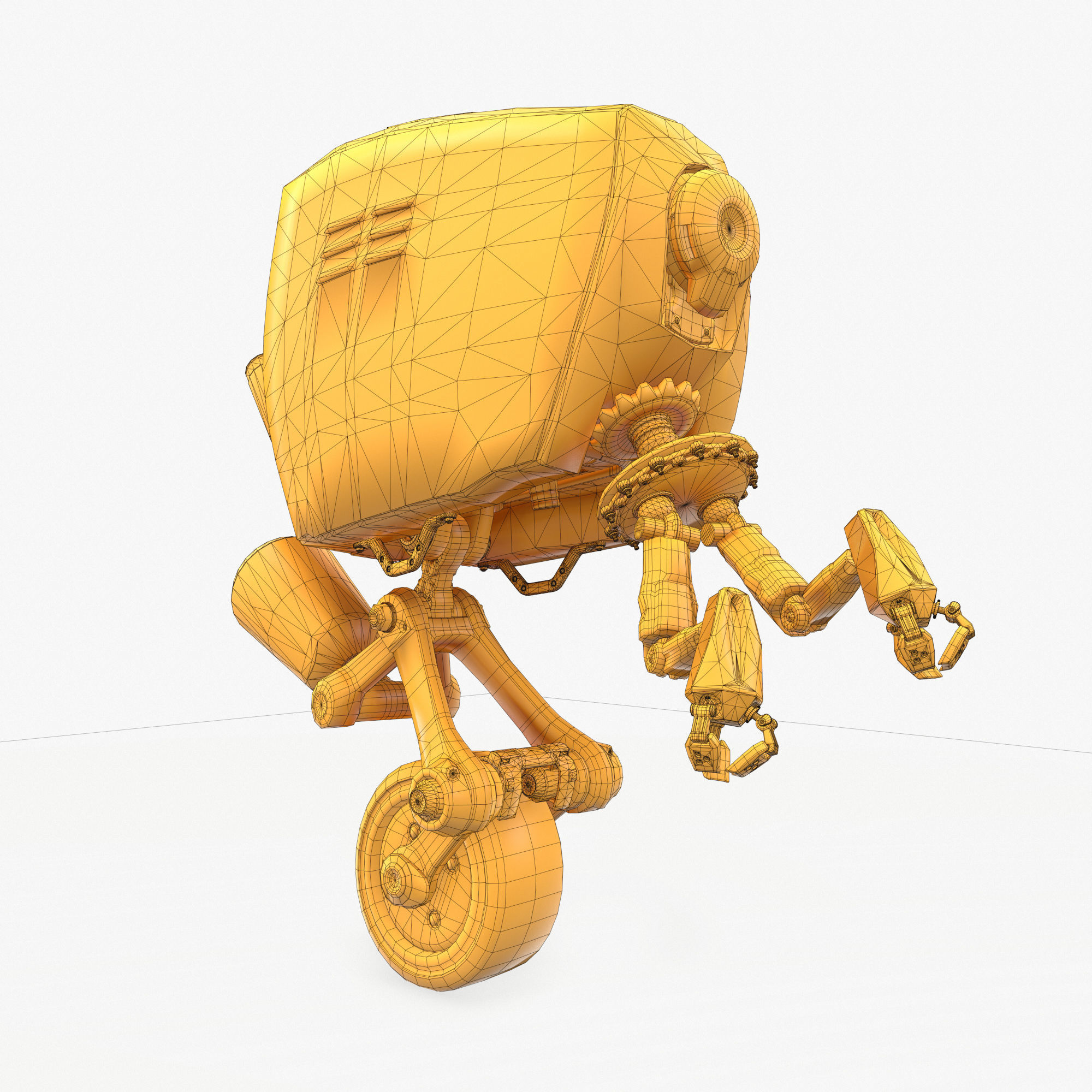Monocykl Sci-Fi Robot  Low-poly 3D model_14