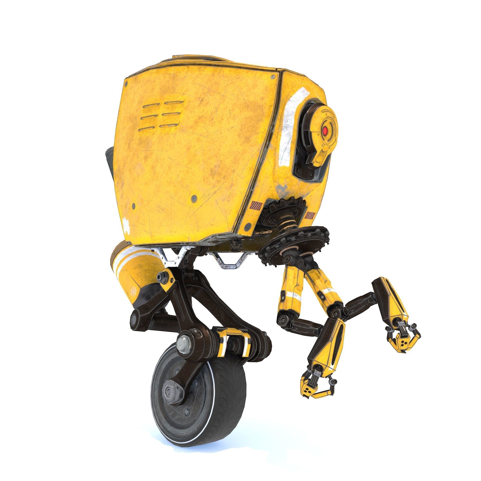 Monocykl Sci-Fi Robot  Low-poly 3D model_20
