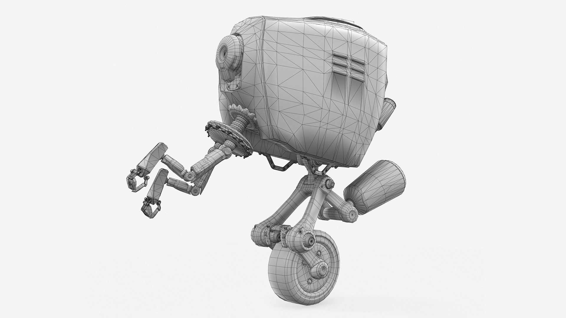 Monocykl Sci-Fi Robot  Low-poly 3D model_22