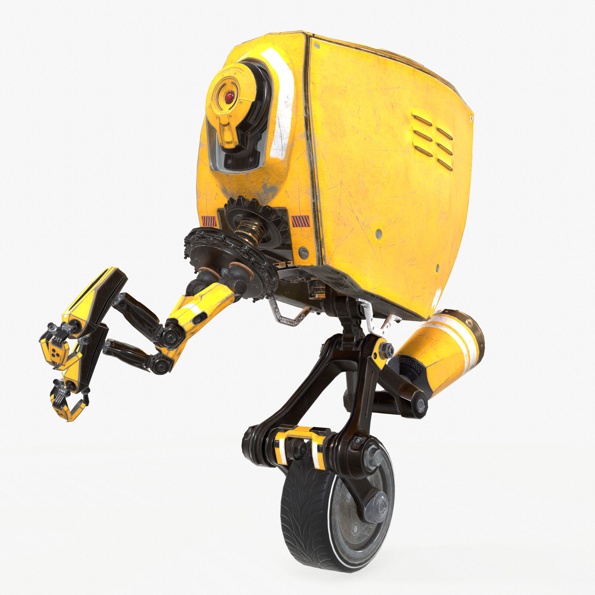 Monocykl Sci-Fi Robot  Low-poly 3D model_4