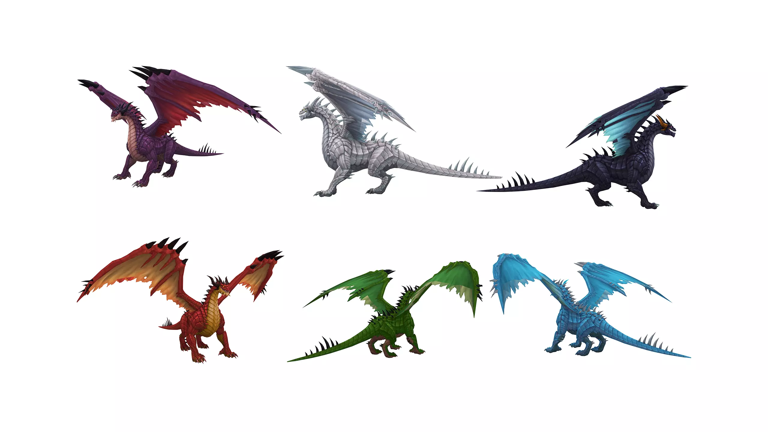 Ultimate Dragon Pack Low-poly 3D model_0