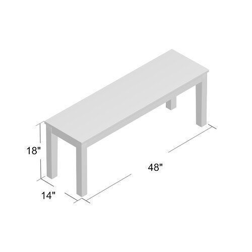 Chetna Simple Wood Dining Bench 3D model_8
