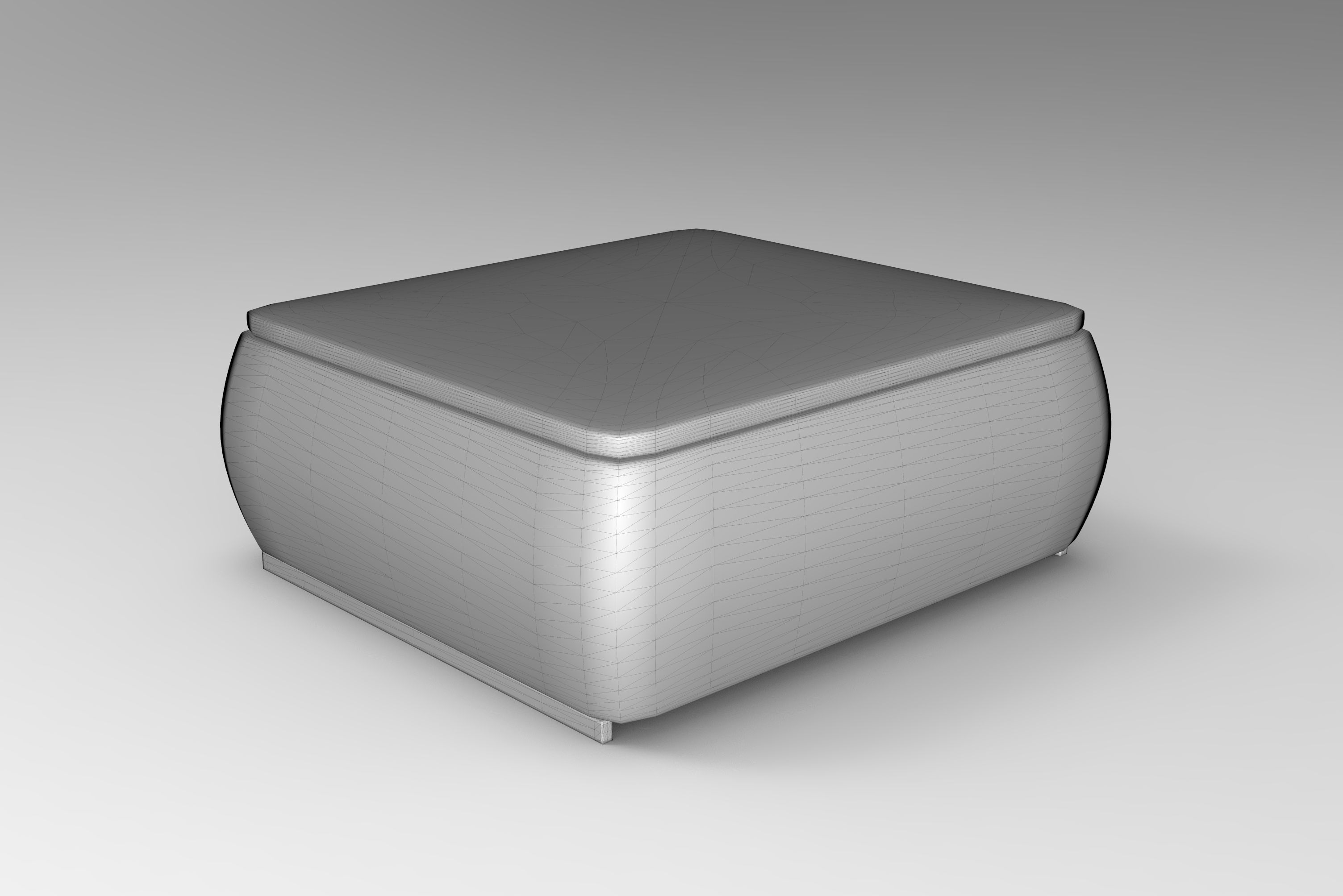 Lan Small Module Pouf Low-poly 3D model_4