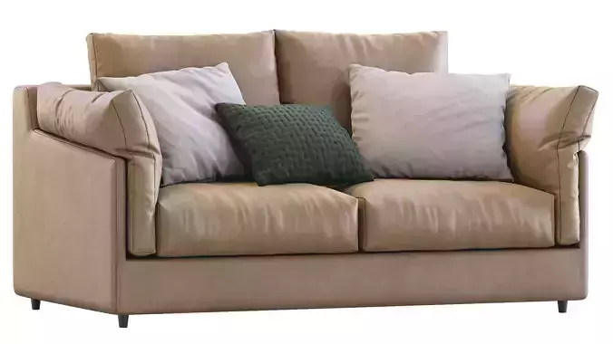 Leather Sofa Papillon By Ferlea 3D model