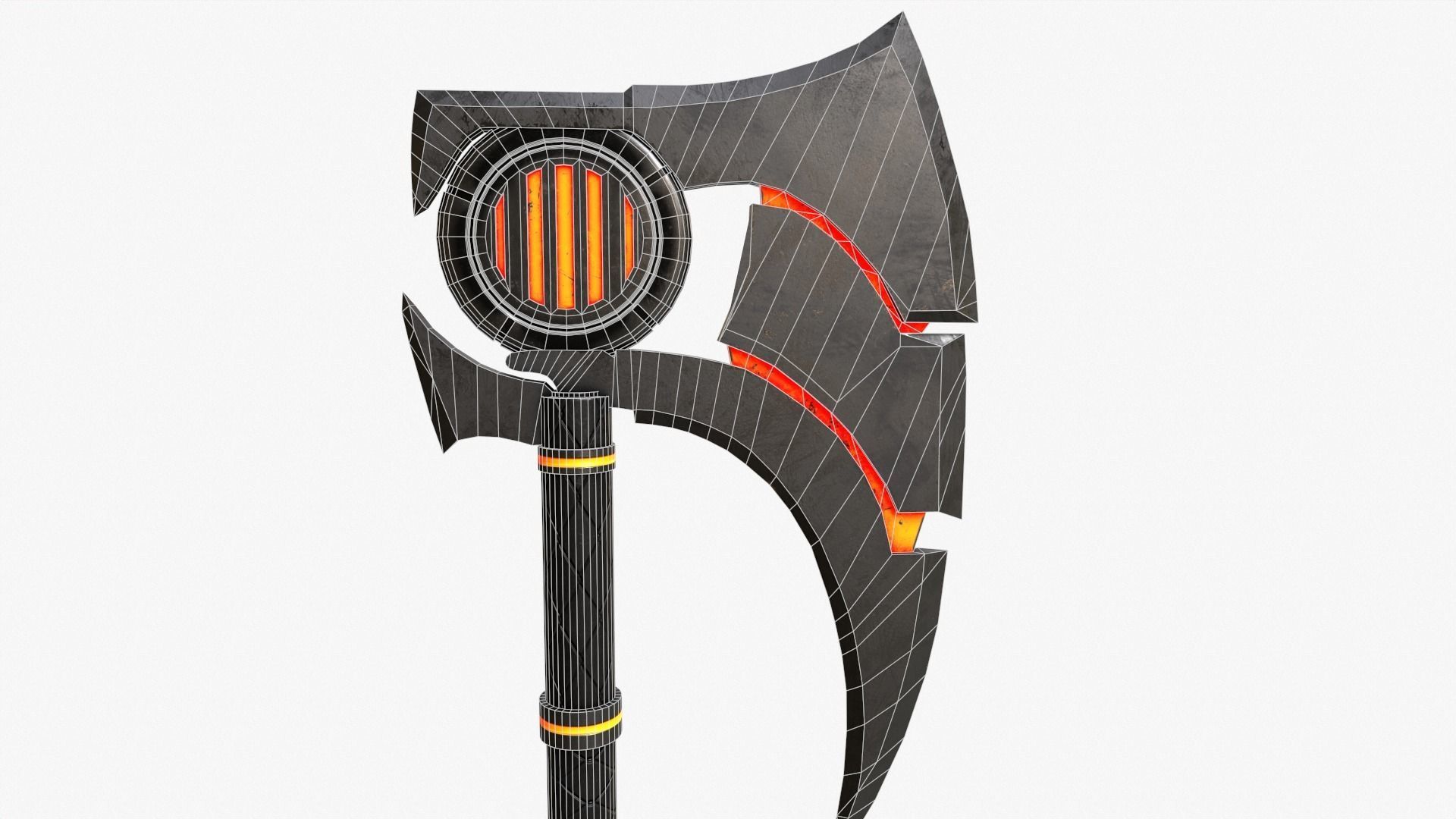 Sci-Fi Axe V3 Low-poly 3D model_8