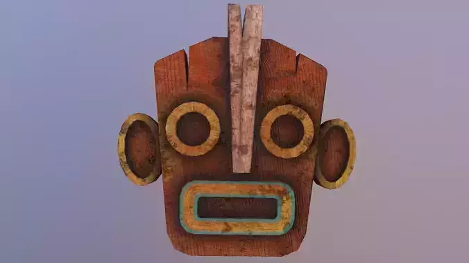  Low Poly Tiki Mask 