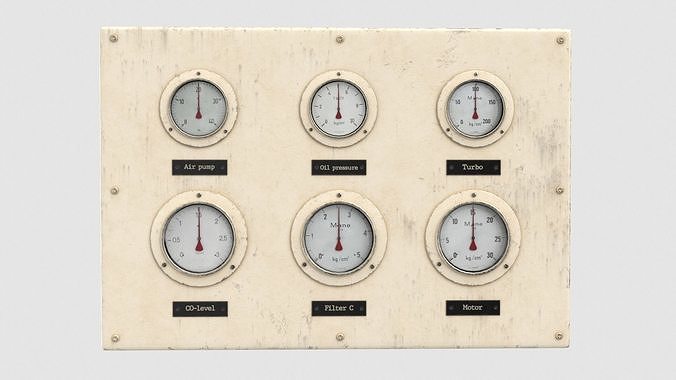 Gauge panel Low-poly 3D model