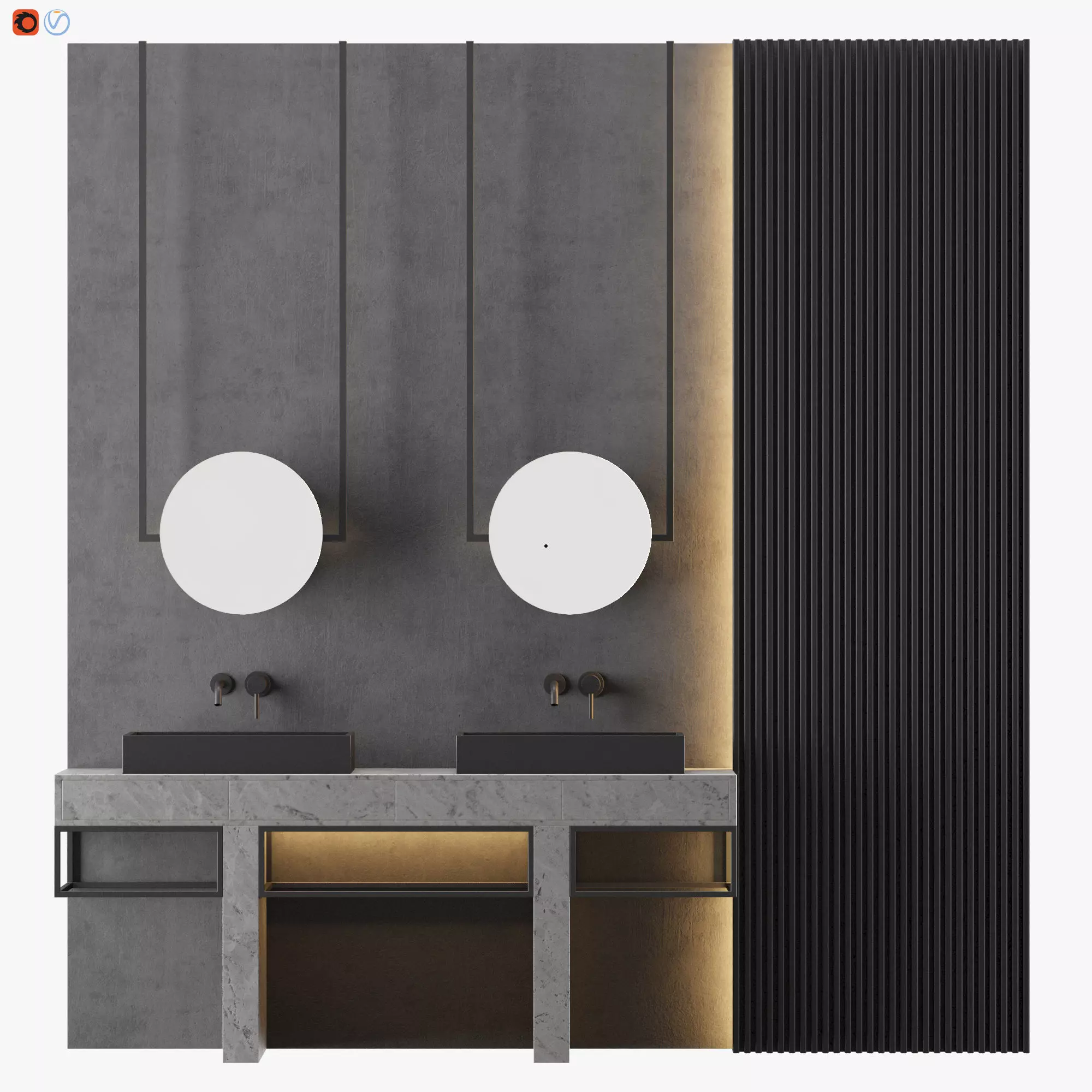 MODERN - Gray Bathroom-14 3D model_0