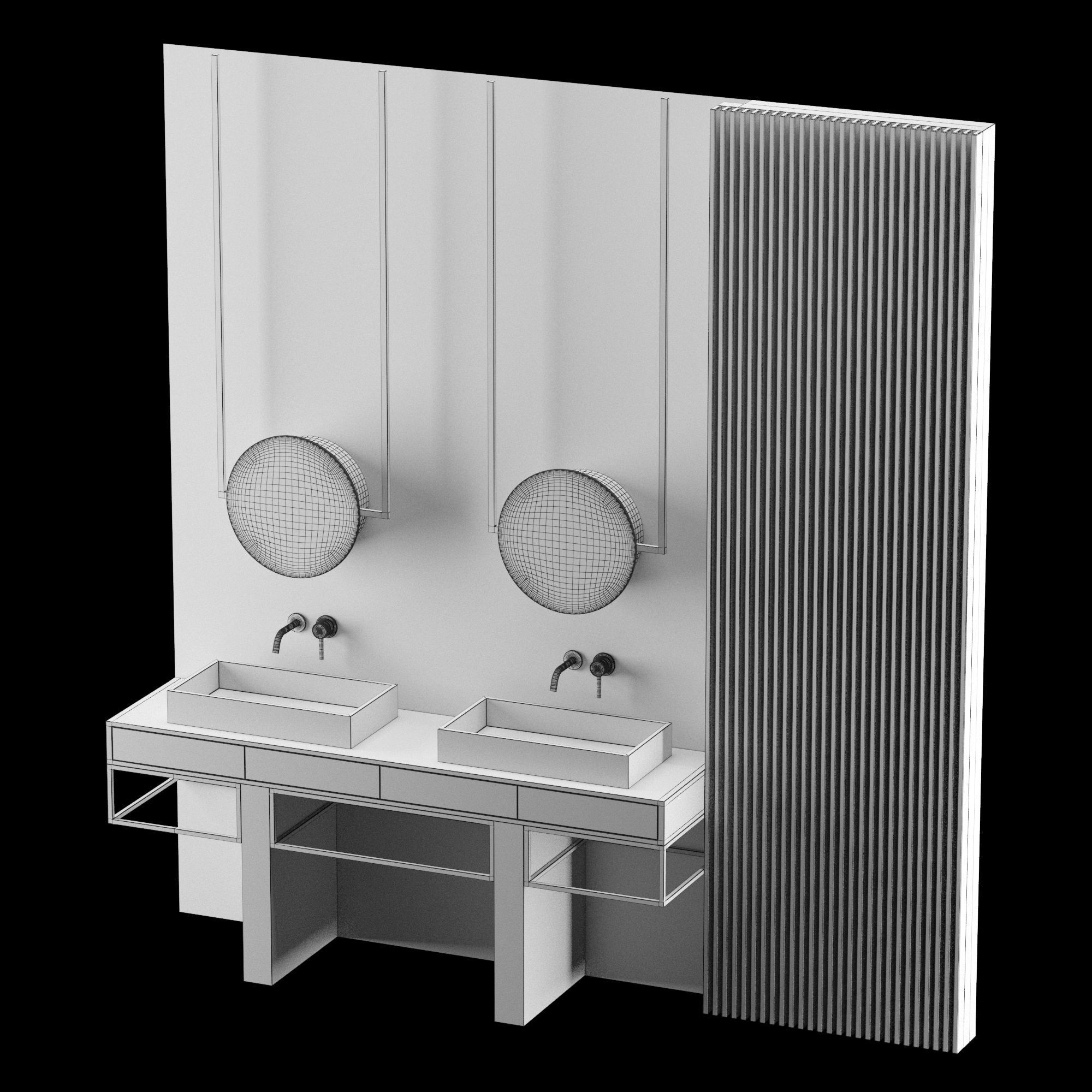 MODERN - Gray Bathroom-14 3D model_4