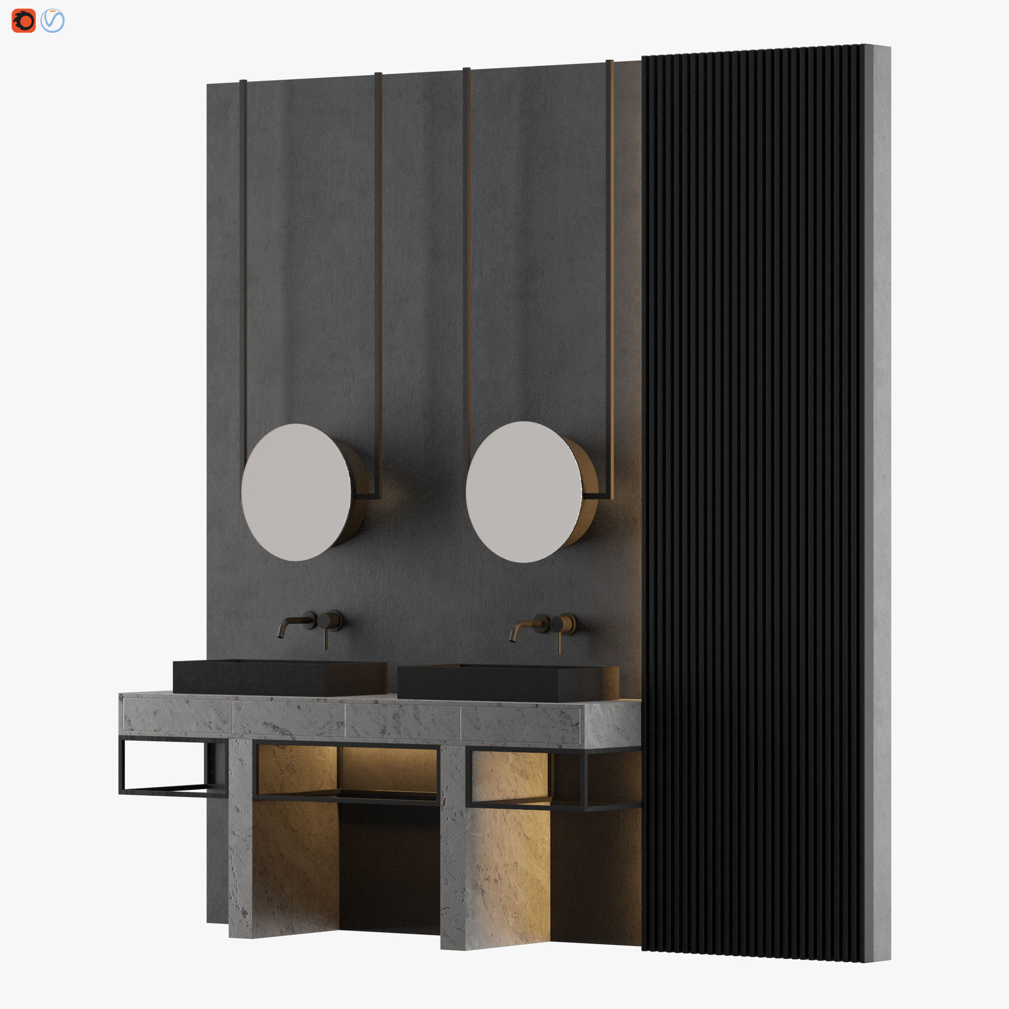 MODERN - Gray Bathroom-14 3D model_1