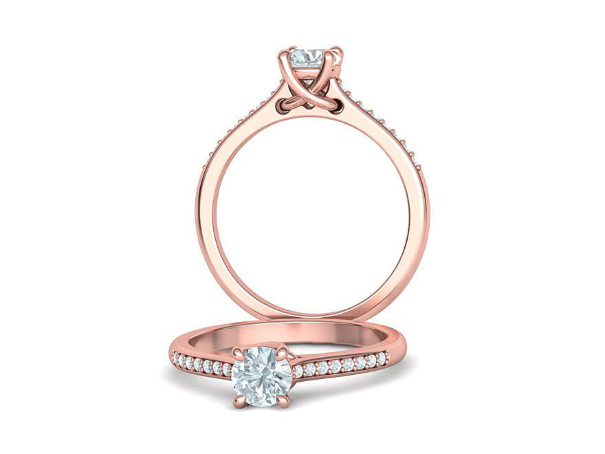 Solitaire Engagement Ring  Round DIAMOND 5mm 3dprint model 3D print model_1