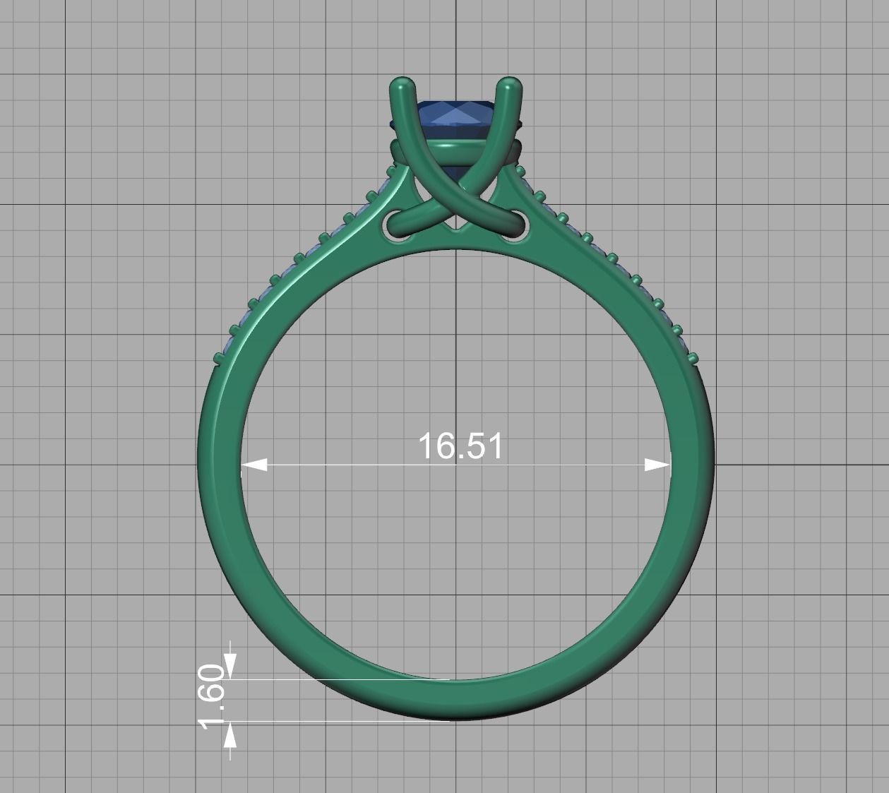 Solitaire Engagement Ring  Round DIAMOND 5mm 3dprint model 3D print model_14
