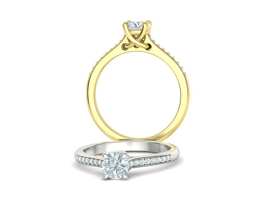 Solitaire Engagement Ring  Round DIAMOND 5mm 3dprint model 3D print model_5