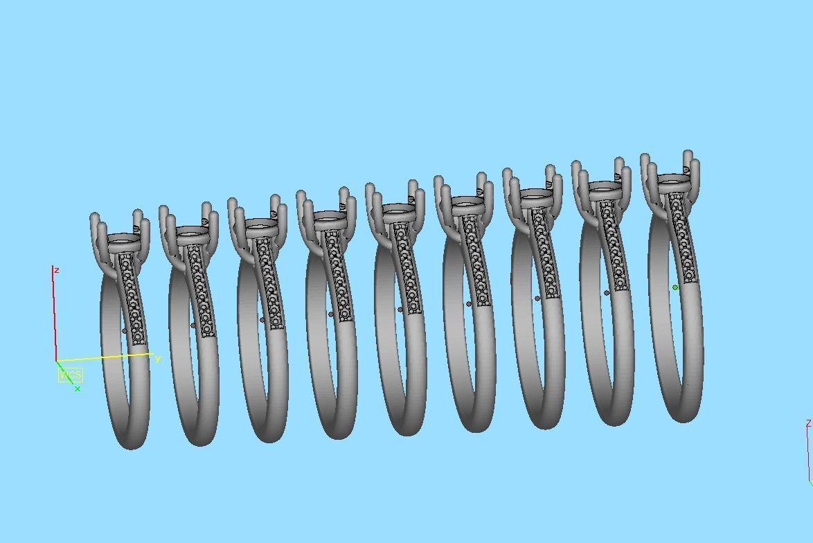 Solitaire Engagement Ring  Round DIAMOND 5mm 3dprint model 3D print model_20