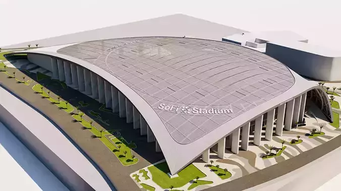 SoFi Stadium California USA  Low-poly 3D model