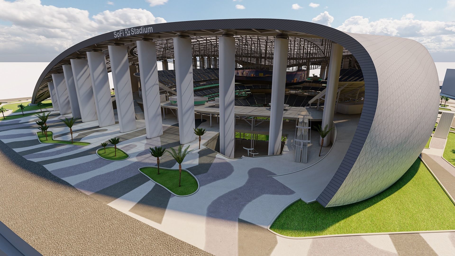 3D model SoFi Stadium California USA VR / AR / lowpoly CGTrader