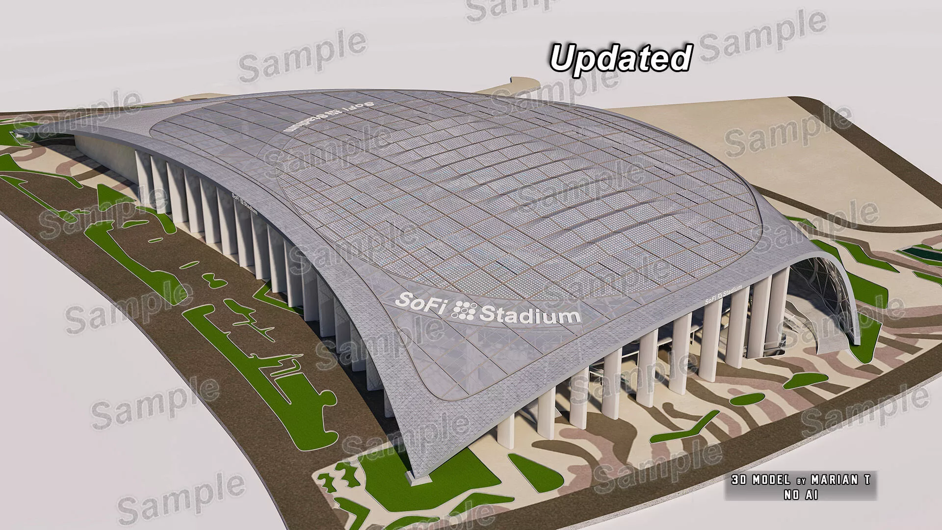 SoFi Stadium - California USA Low-poly 3D model