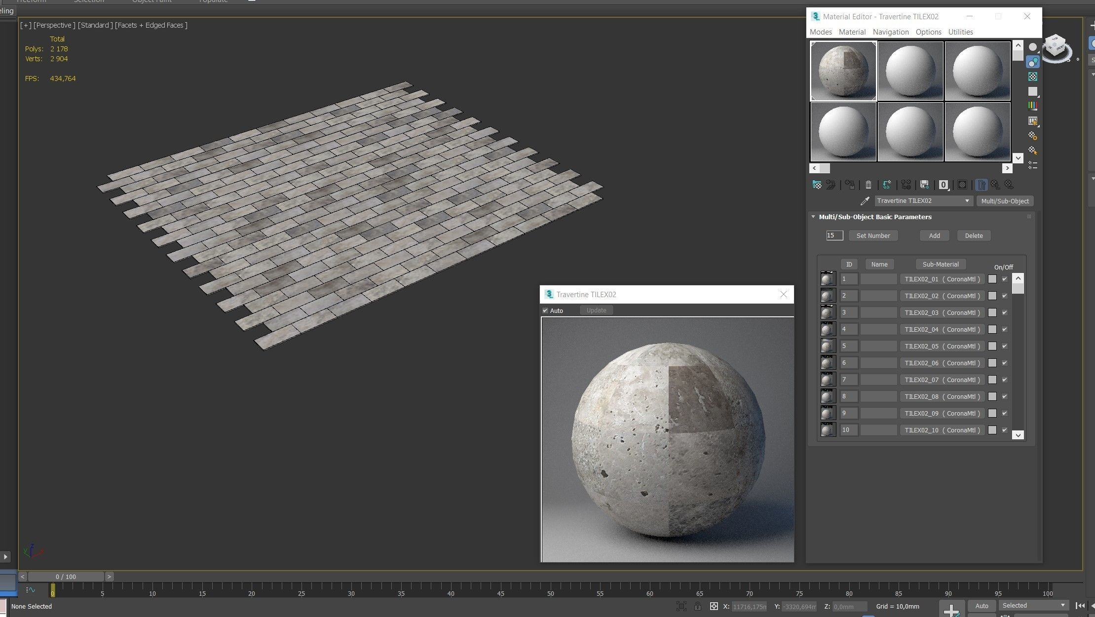 Tile Travertine 3D model_5