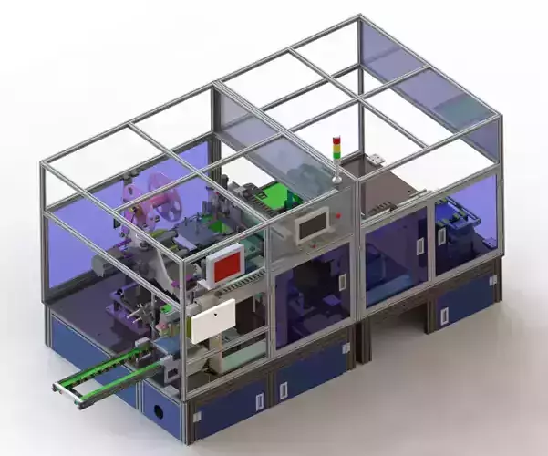 Soft pack lithium battery labeling machine 3D model