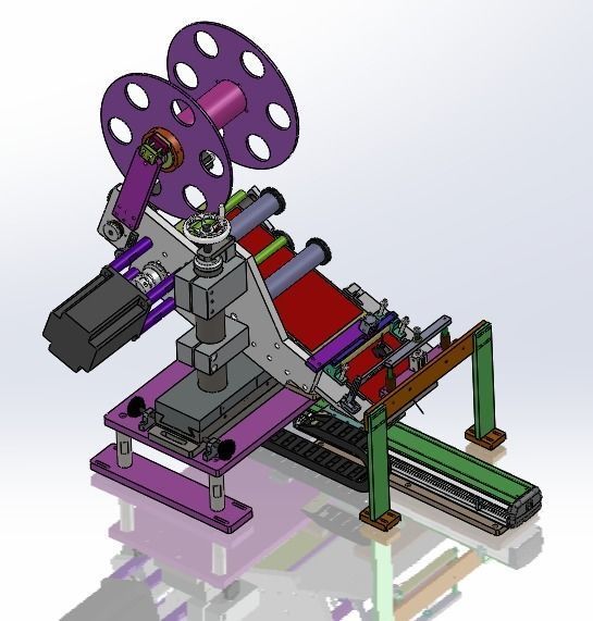 Soft pack lithium battery labeling machine 3D model_5