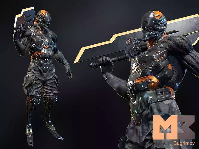 Sci-Fi Character 03 Yakuza Low-poly 3D model