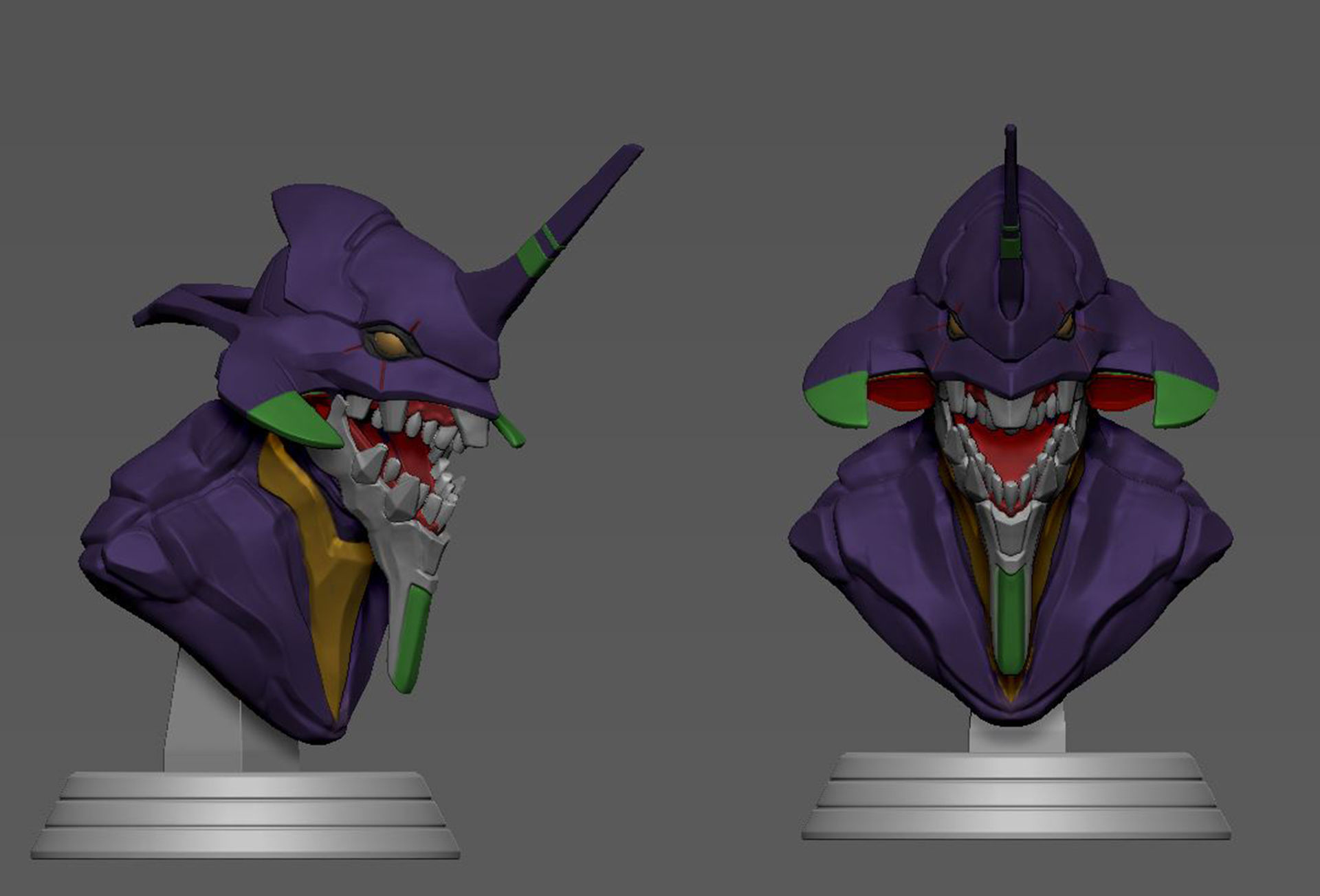 Evangelion EVA01 Bust  3D print model_3