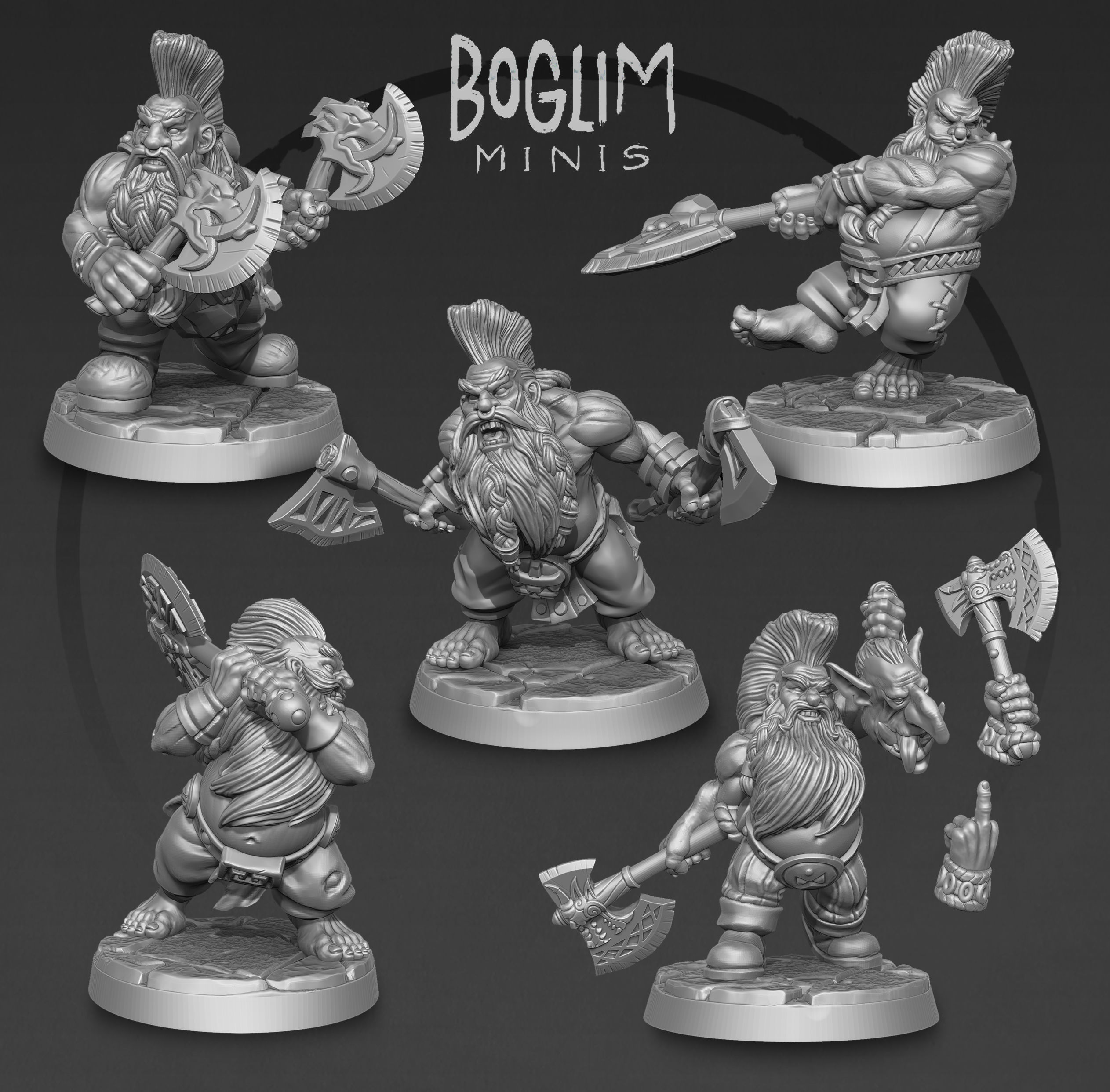 Dwarf Gang 3D print model_1