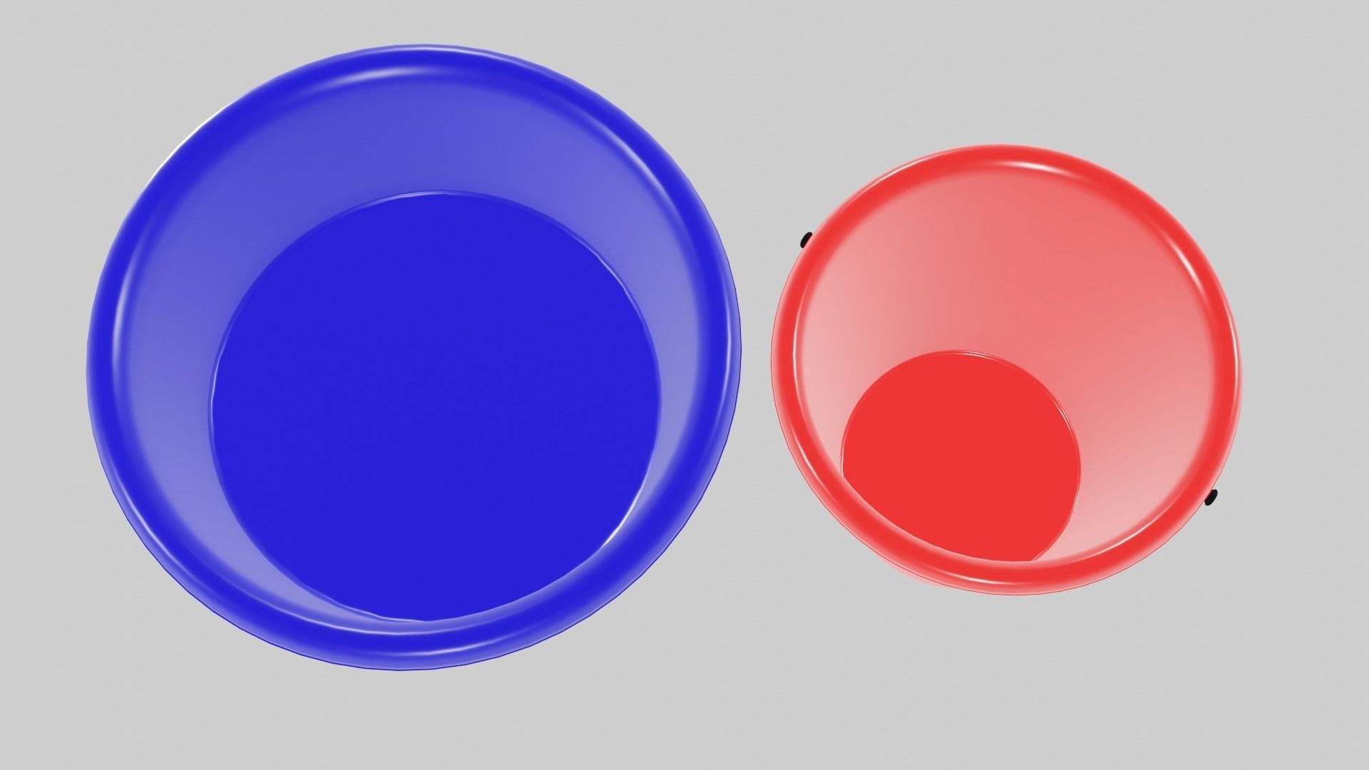 Backet plastic bucket and bucket Low-poly 3D model_5