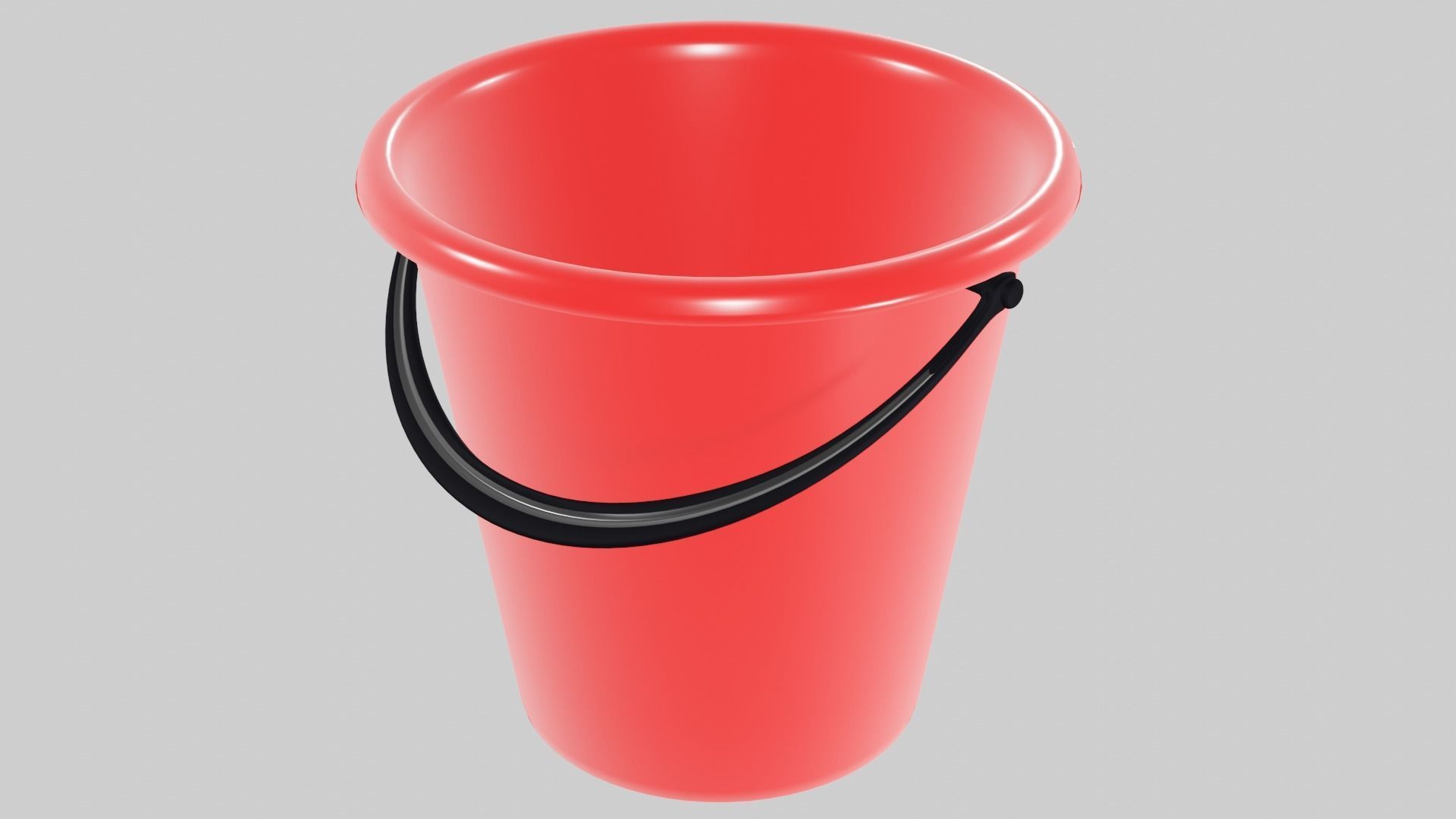 Backet plastic bucket and bucket Low-poly 3D model_2