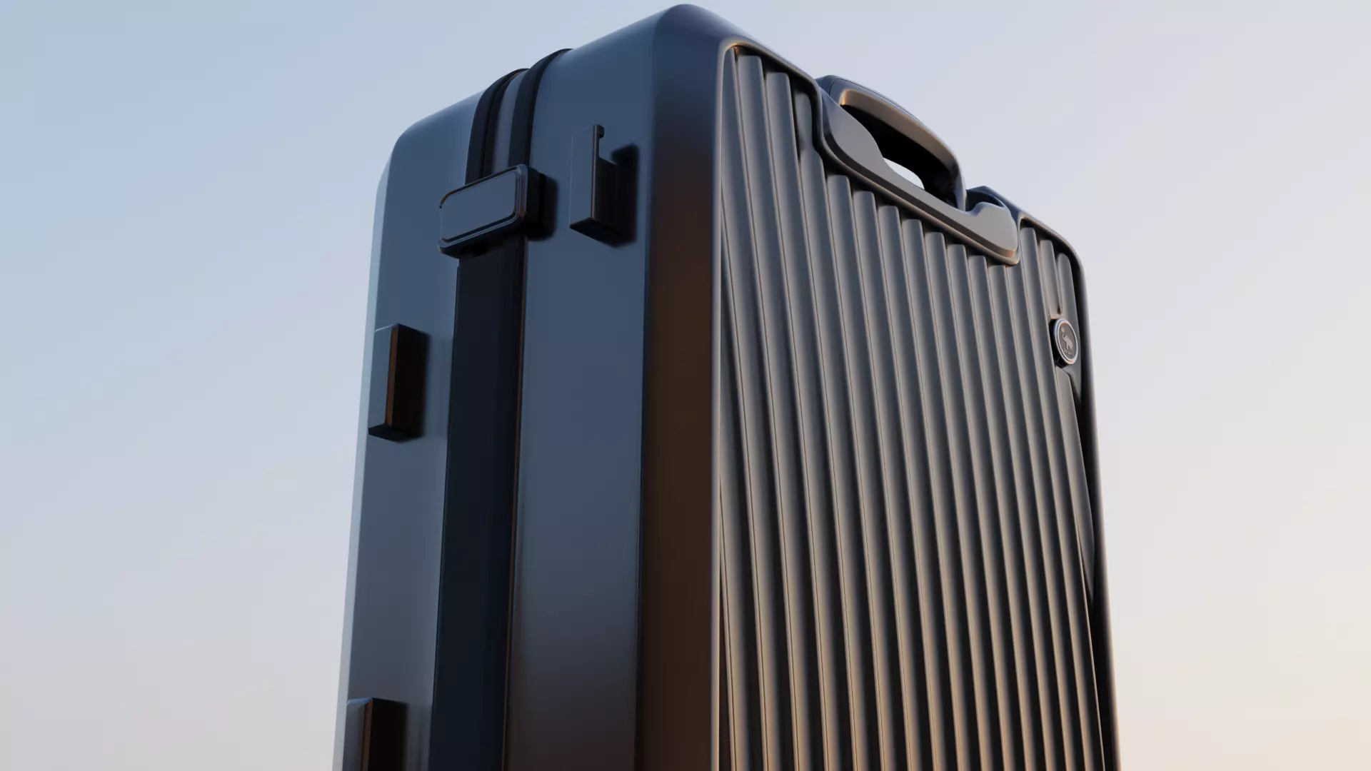 suitcase on wheels 3D model_0